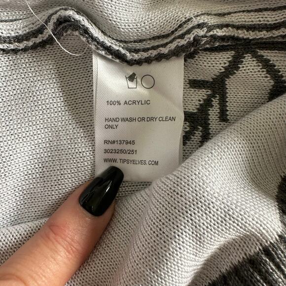 Tipsy Elves Women’s Gray Sequined Snowman Snow Day Christmas Sweater Size L New - Picture 11 of 14